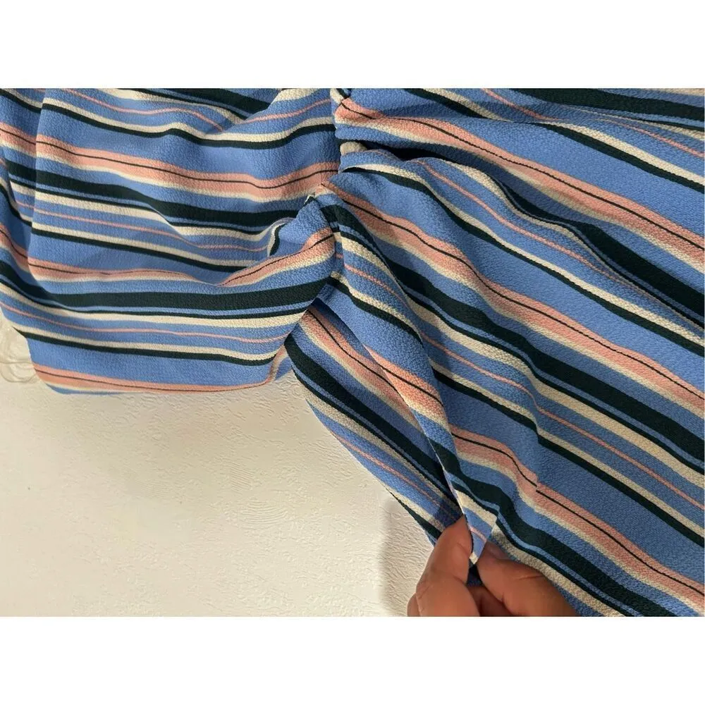 Blue Rain blue striped romper size small - Image 7