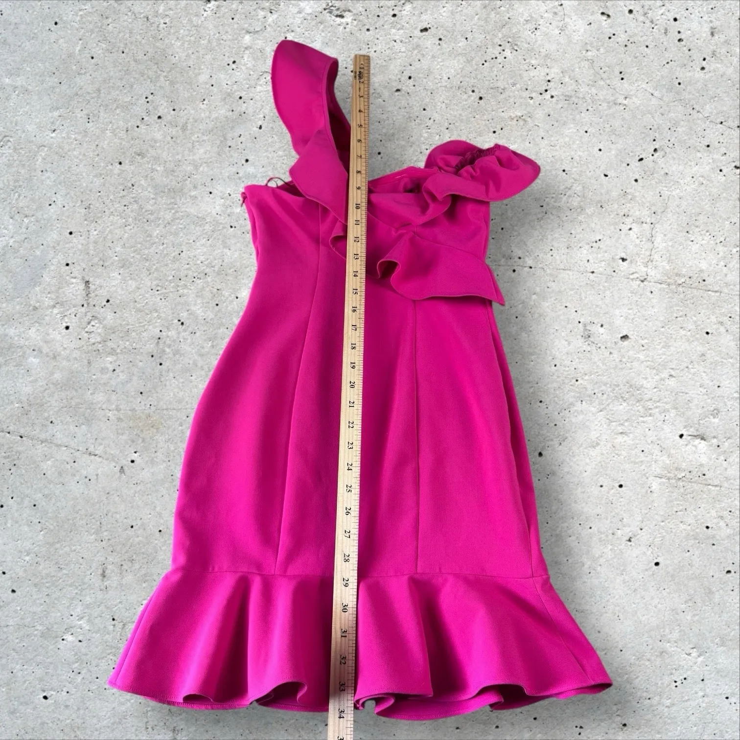 Likely Norvina Dress Pink Ruffle One‎ Shoulder Flounce Mini Women's Sz 2 - Image 7