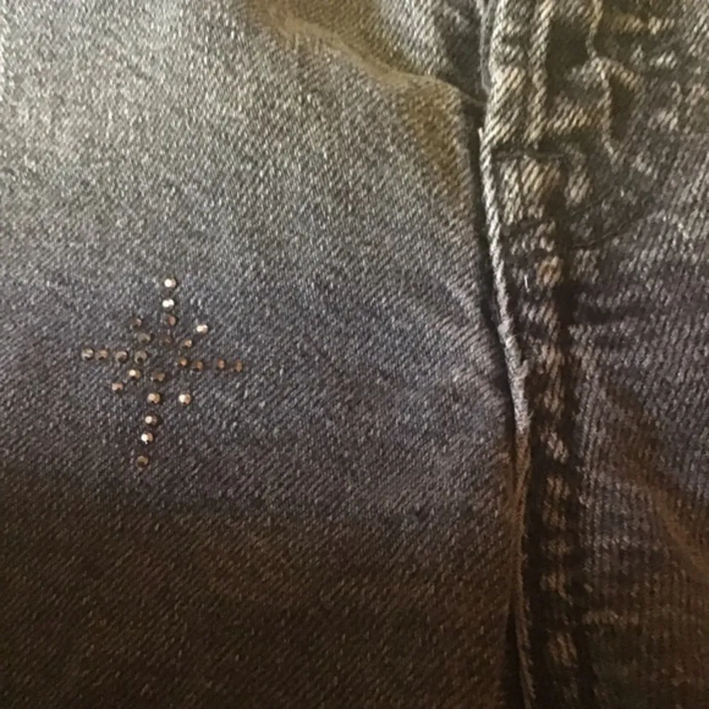 Faded black high waist rhinestone mom jeans - Image 2