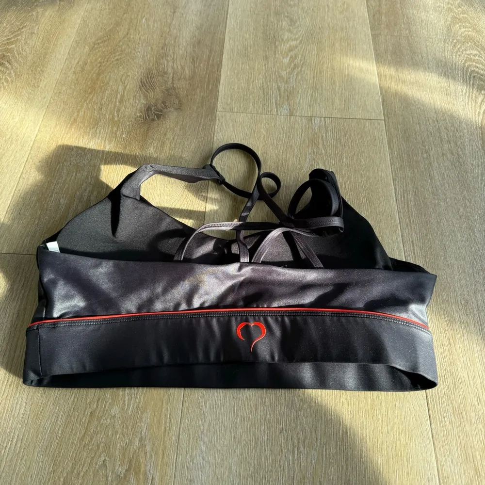 Zyia Active Black Sports Bra with Red Trim - Image 3