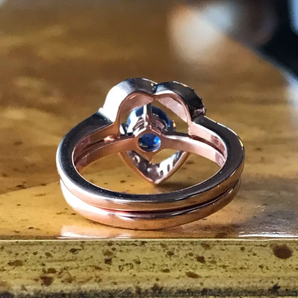 Natural Kyanite Moissanite Sterling Silver Ring Size 5.75 Blue - Image 7