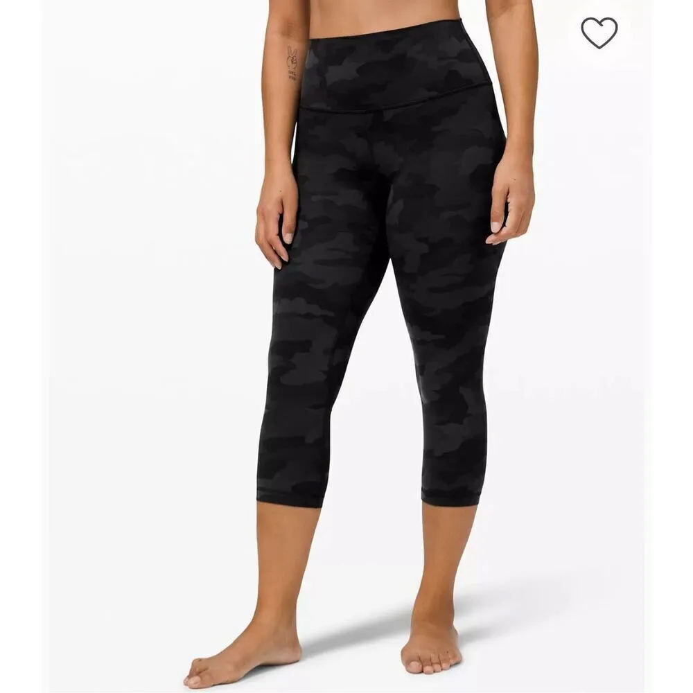 Lululemon gray camo Align soft cropped yoga 12 leggings - Image 5