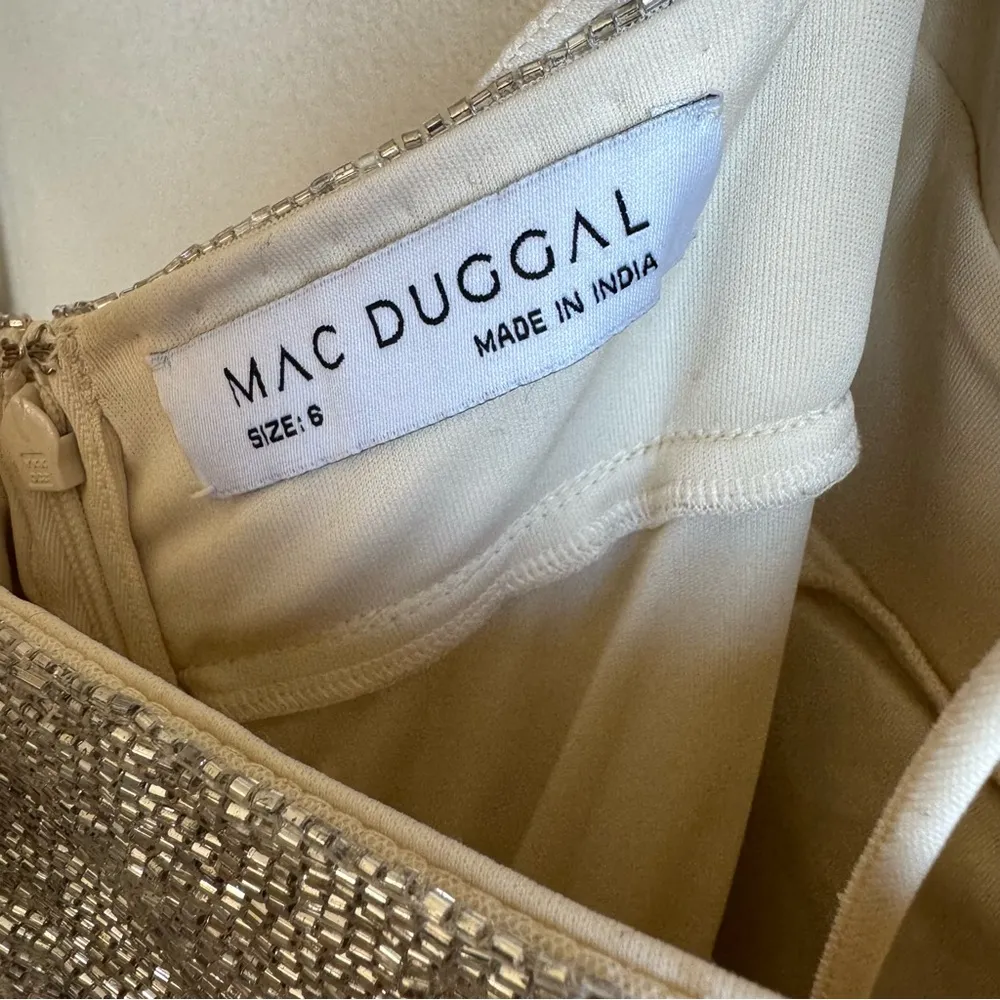 Silver and gold Sequined One Shoulder Draped Lace Up Gown NWT size 6 - Image 4