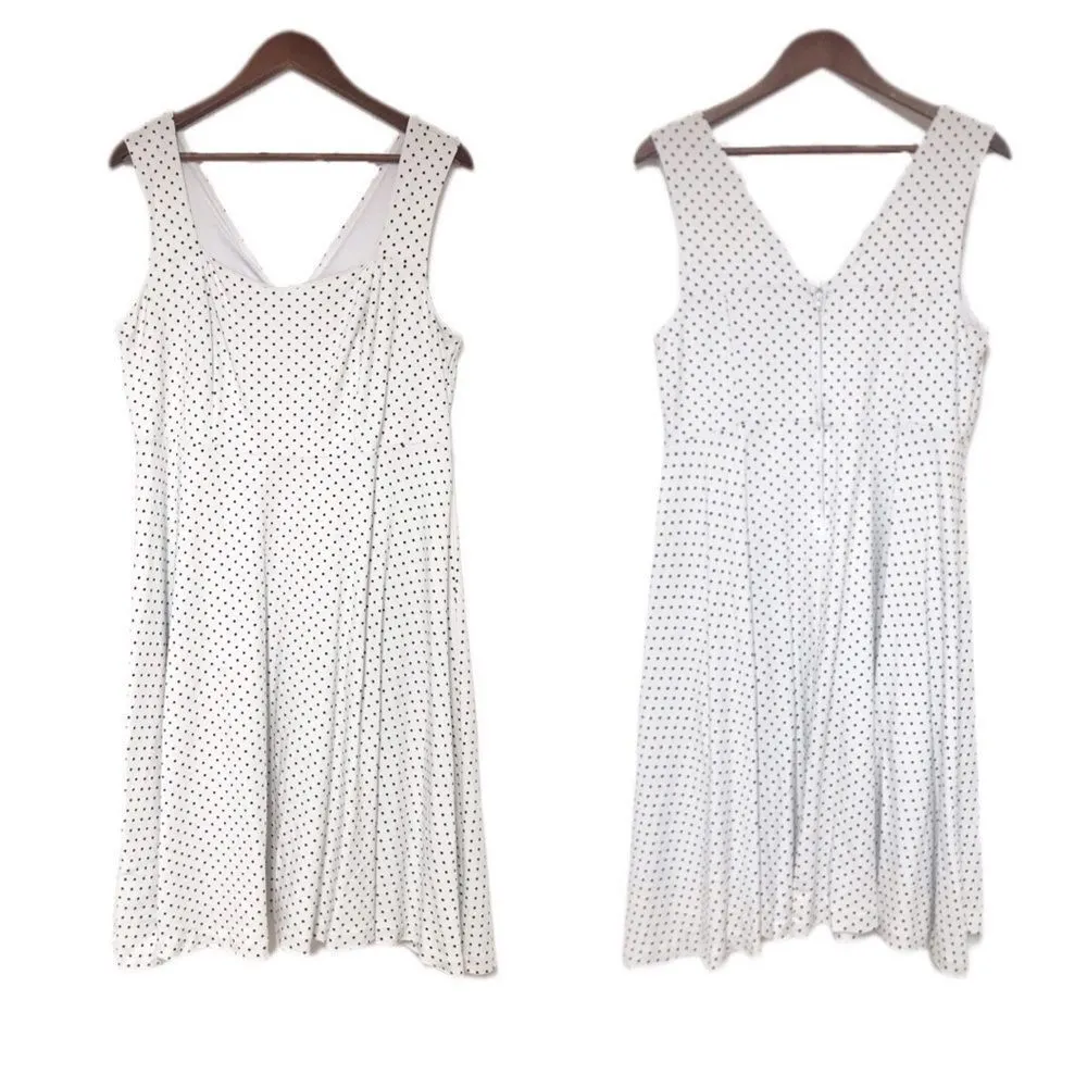 TORRID Retro White Polka Dot Sleeveless Swing‎ Dress Knee Length Knit Size 14 - Image 2