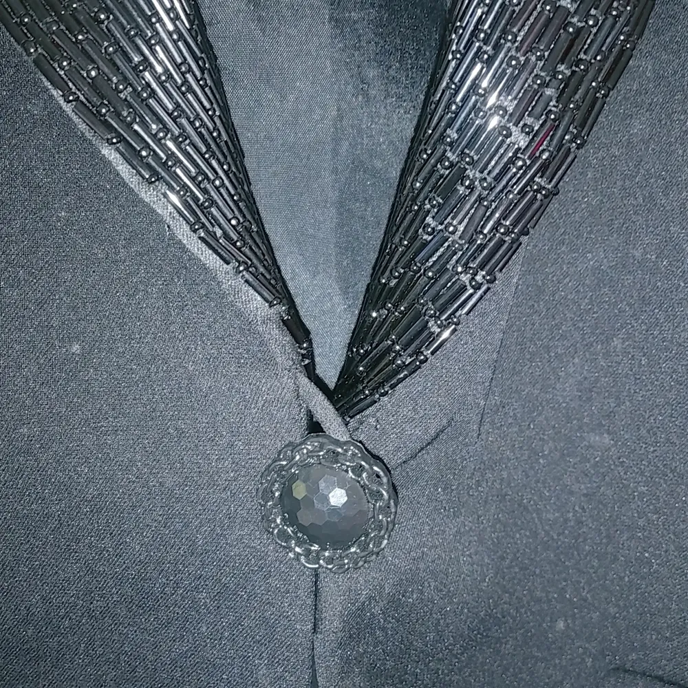 Marie St Claire 10 Black Beaded Pants Suit Funeral - Image 10