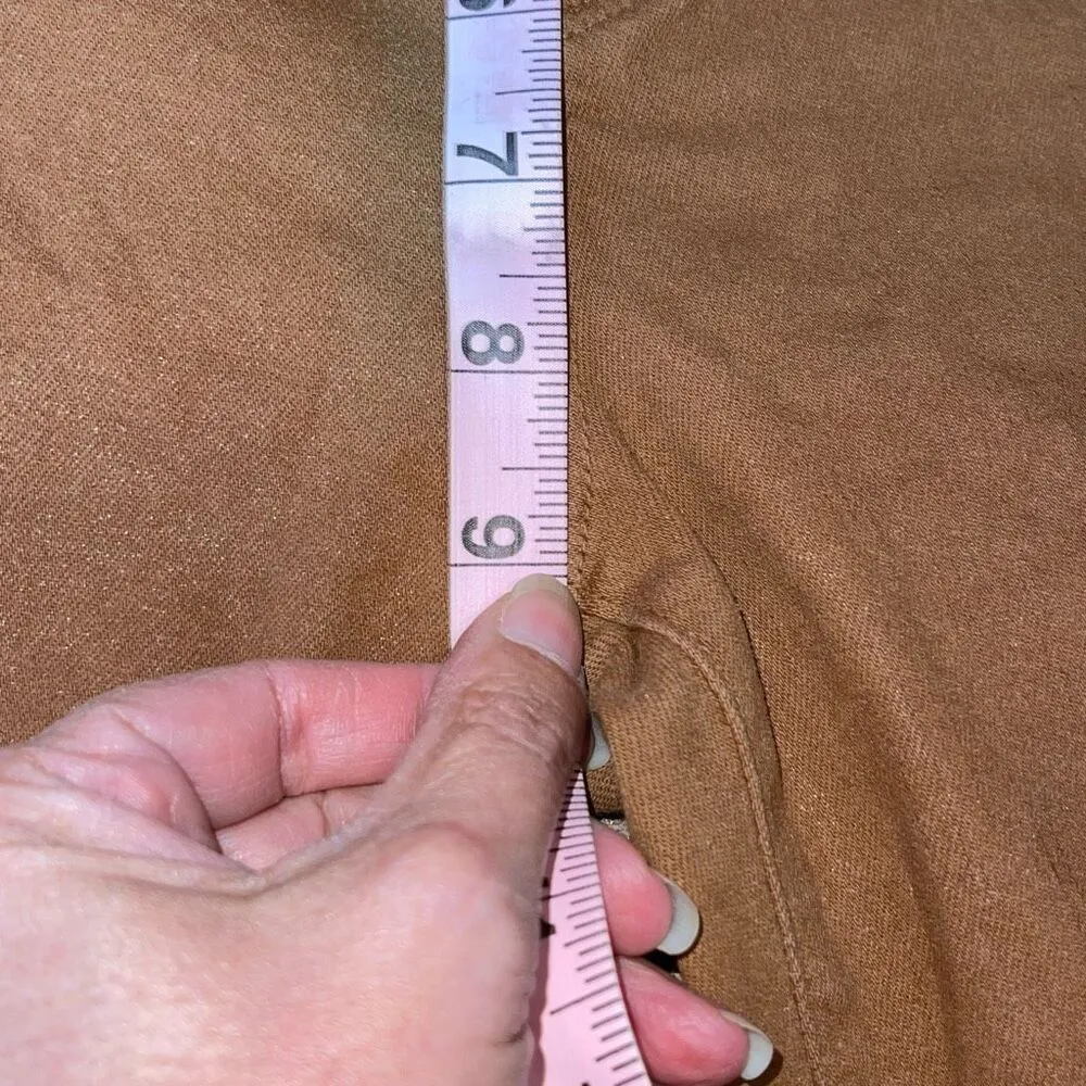 L'Agence Womens Kendra Coated Cropped Flare Flat Front Raw Hem Jeans Pants Java - Image 11