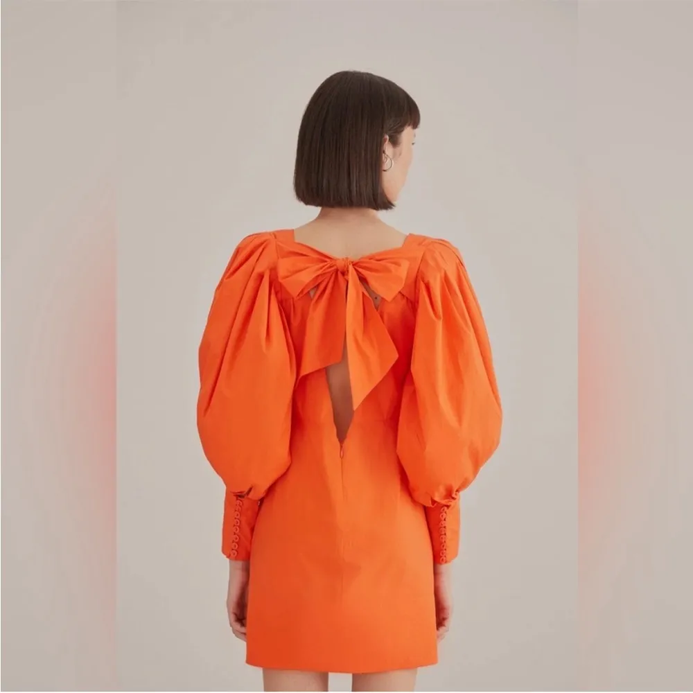 FARM Rio Orange Open Back Mini Dress -size S - Image 2