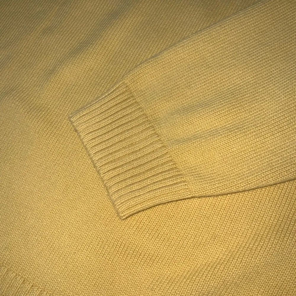 Bridgewater Studio Cotton Yellow Herringbone Crewneck Sweater Button Details 3X - Image 6