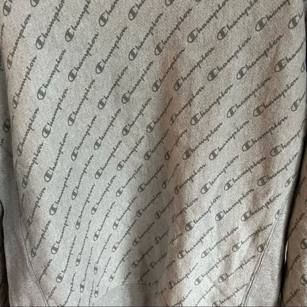 Champion  Gray Reverse Weave All Over Logo Pullover Sweater - Image 3