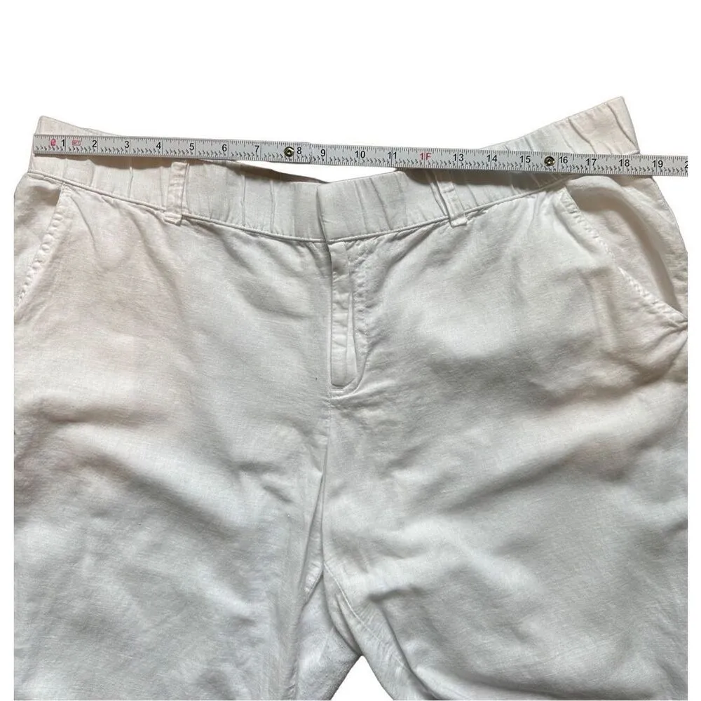 Liz Claiborne White Linen Cotton Blend Capris women’s Sz XL Pull-on Style - Image 6