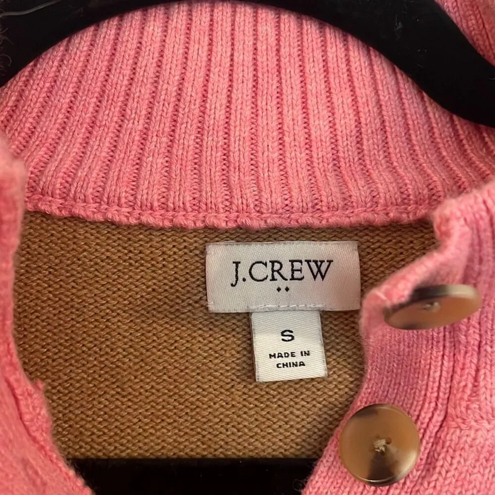 J.Crew colorblock collared button neck pullover sweater sml Blue - Image 5