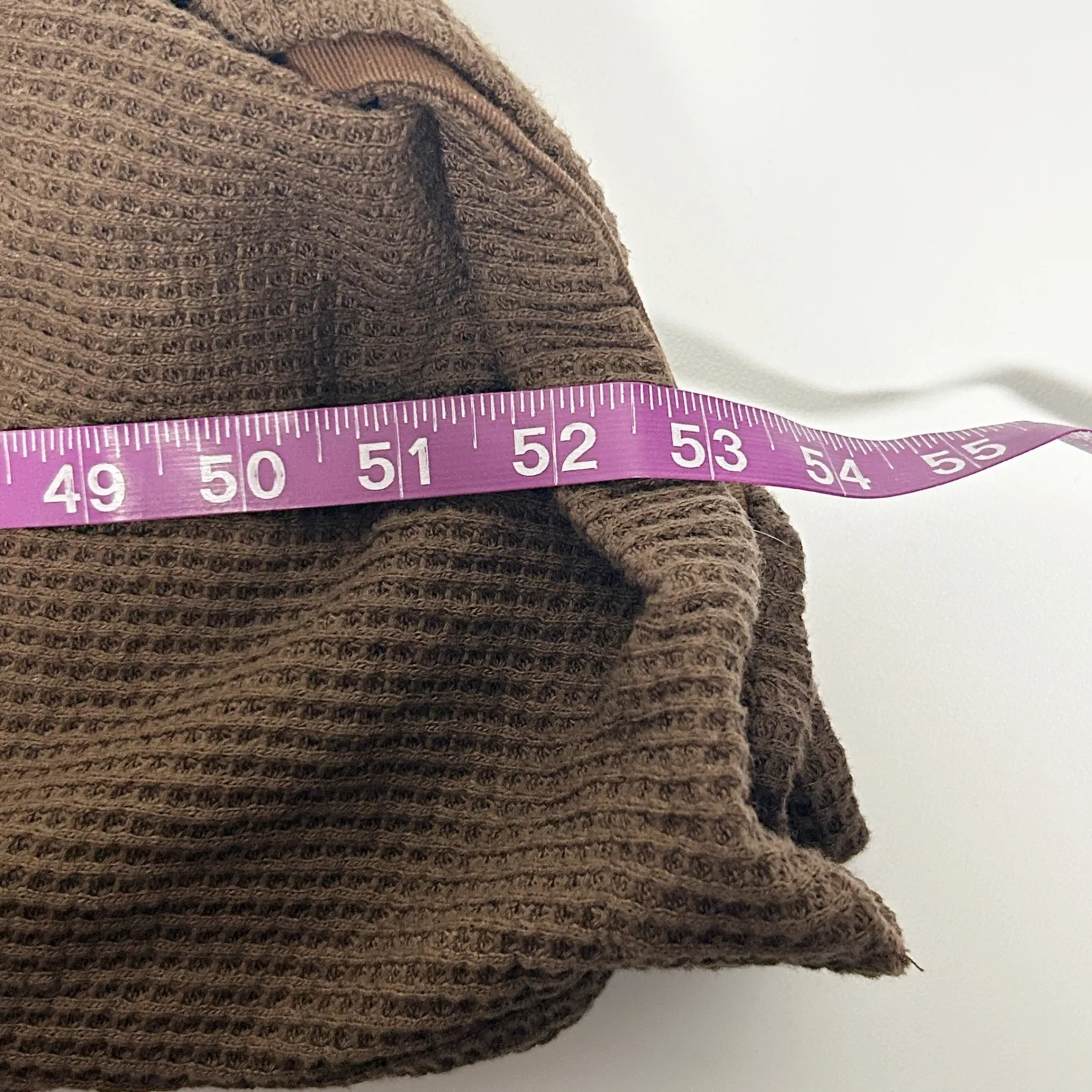 Womens Slouchy Oversized Lounge Waffle Knit Jumpsuit Size L Chocolate Brown Size L - Image 8