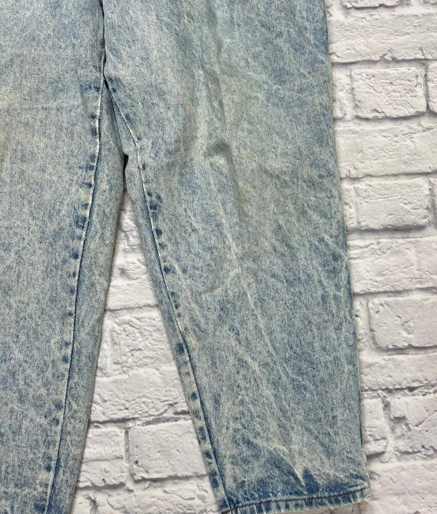 Vintage 80s 90s Chic High Waist Mom Jeans Acid Wash Petite Size 22 WP Pleated Blue - Image 2