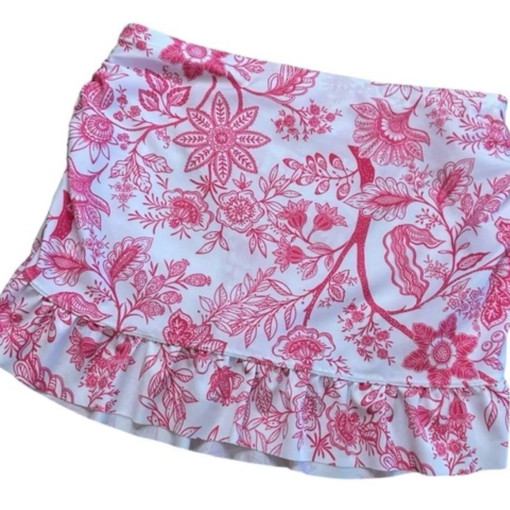 Nicole Miller Studio Tankini & Ruffle Skirt Bottom Bathing Suit Set Vacation Set Pink - Image 2