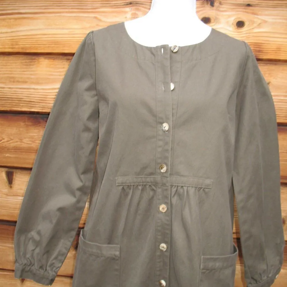 A.P.C. Army Green Cotton Twill Dress Green Size M - Image 3