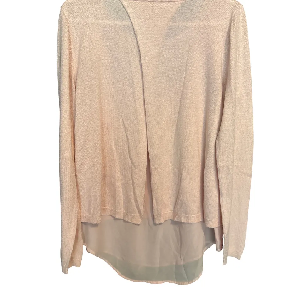 89th & Madison Elegant Cream Long Sleeve Women's sweater Blouse Pink Size M - Image 2