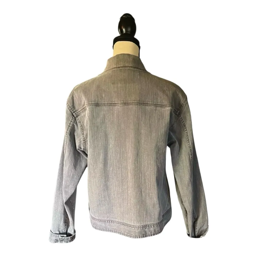 Cabela’s For Women Gray Denim Zipper Front Jacket. Size L Reg Size L - Image 4