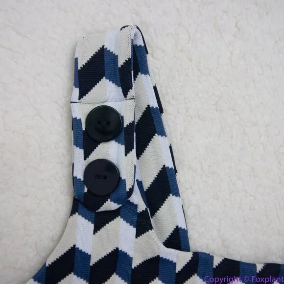 NEW Seea x Free People Georgia bikini top chevron blue black,‎ XS - Image 7