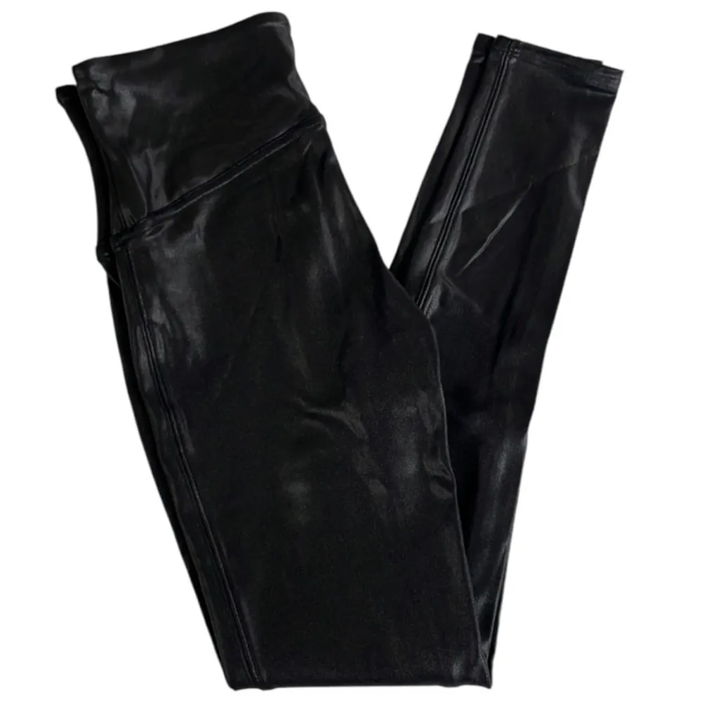 EUC SPANX Faux Leather Leggings Black Size Large - Image 5