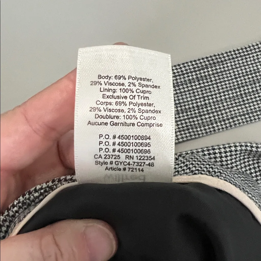 Aritzia Wilfred Houndstooth Midi Belted Skirt Black/White Size 4 - Image 7