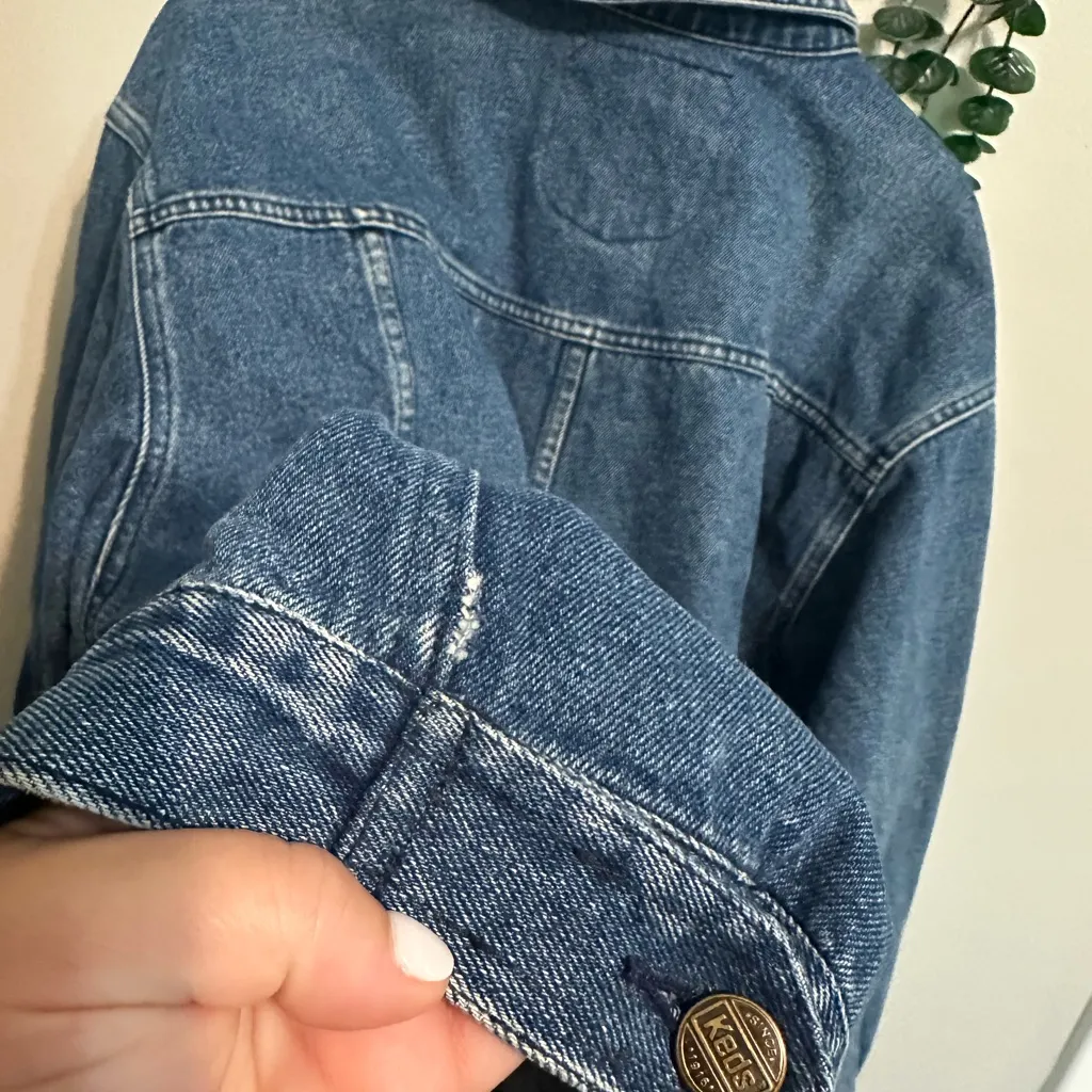 Vintage Rare 90s Keds Cotton Oversized Button up Denim Jacket - Image 4