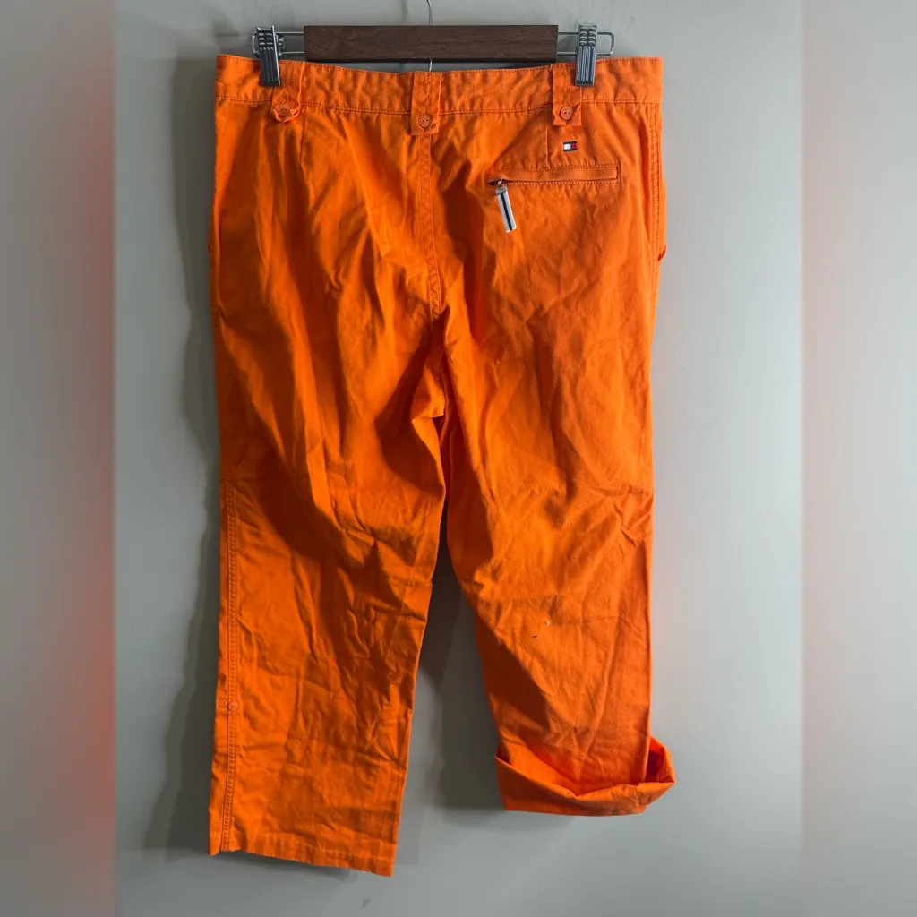 Tommy Hilfiger Orange women’s roll tab pants size 10 - Image 10