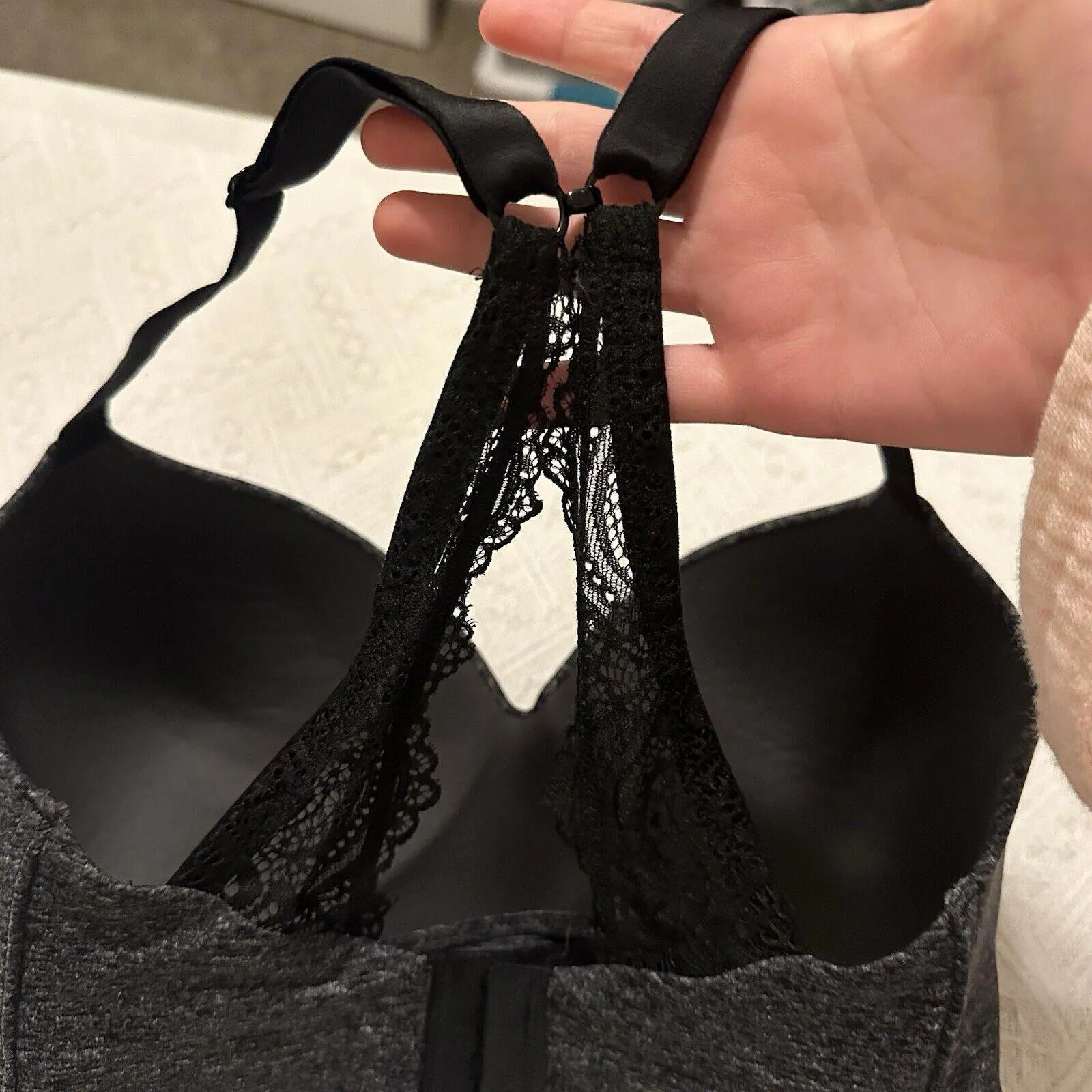 Soma Grey Lined Embliss Luxe Wireless Lace J Hook Bra 34DD - Image 12