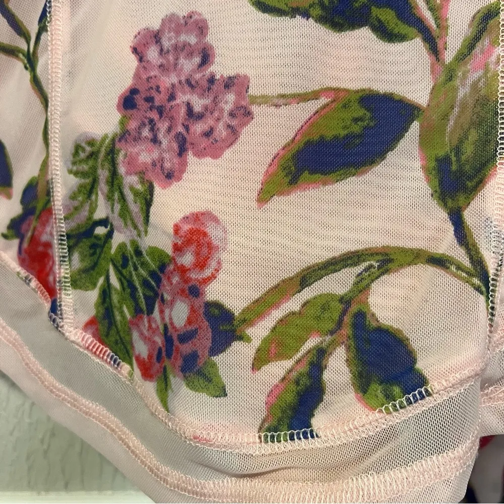 Free People Betty’s Garden Pink Combo Floral Long Sleeve Top size small - Image 8