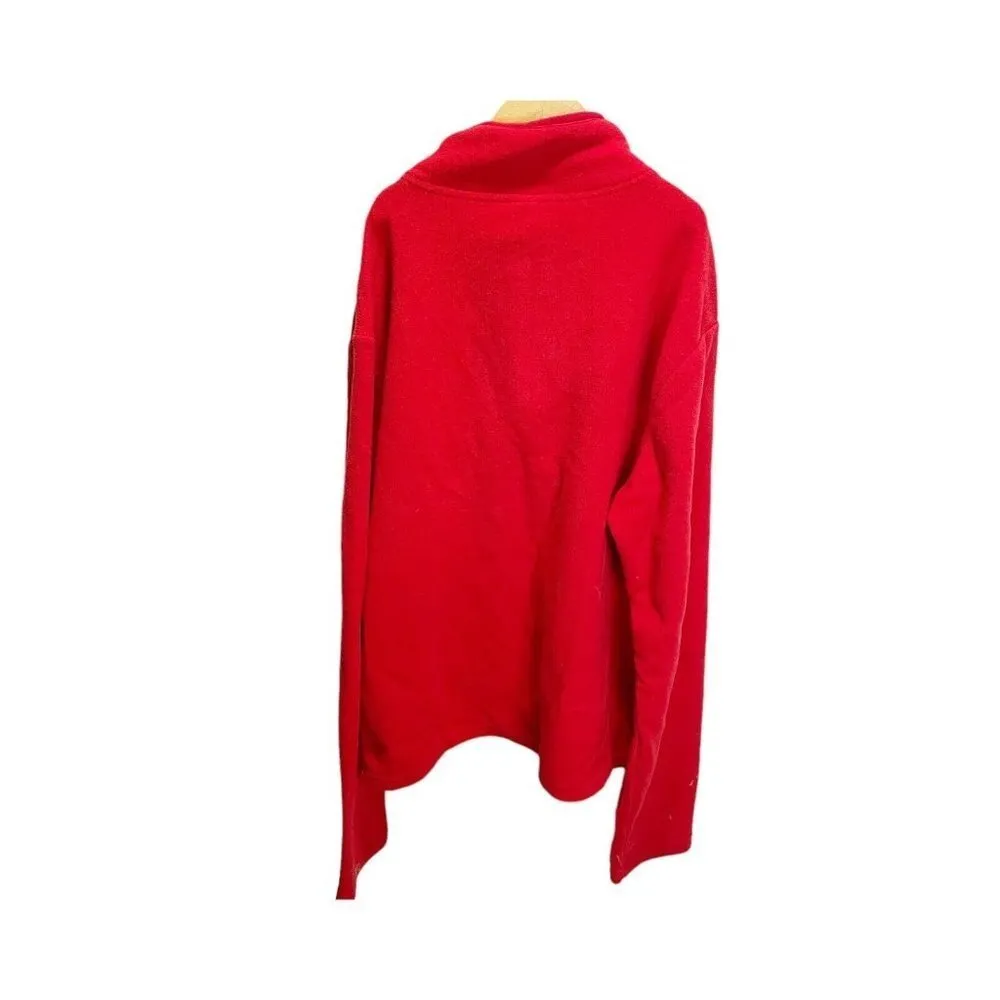 Disney Store Minnie Mouse Womens Fleece Jacket M Red 1/4 Zip Long Sleeved - Image 2