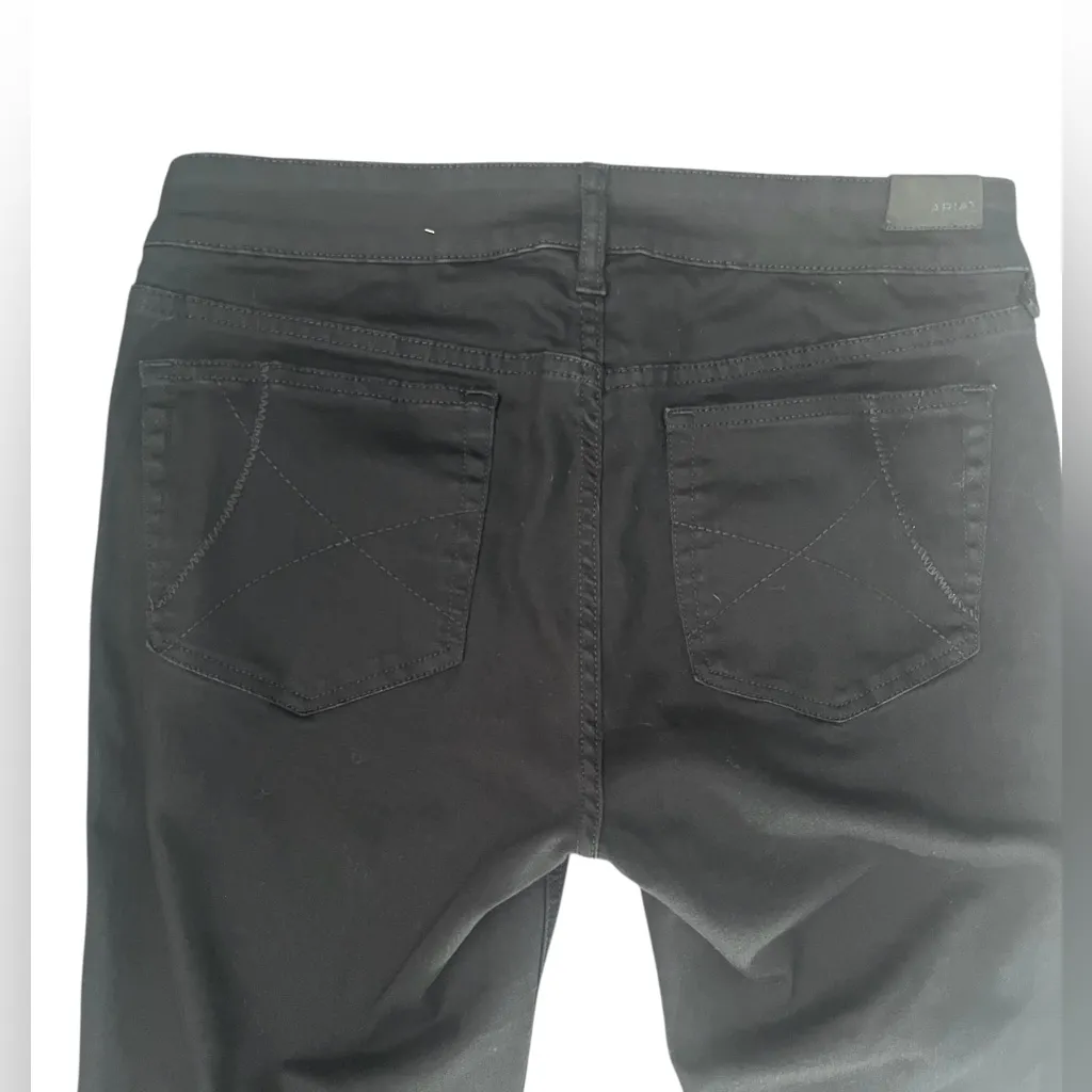 Ariat Ladies Mid Rise Wide Leg Trouser Jeans Size 30R Black - Image 5