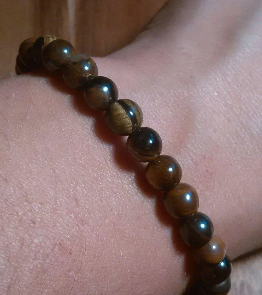 Tiger's Eye Beaded Stretch Bracelet - Image 4
