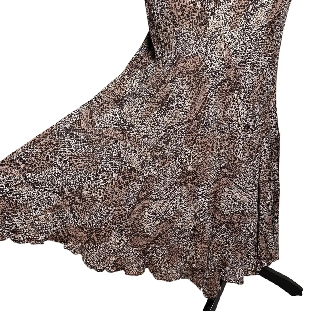 Newport News Snakeskin Print Stretch Maxi Skirt Size 8 | Mermaid Hem Y2K Grunge - Image 4