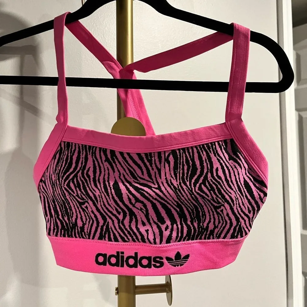 Adidas NWT Bliss Pink Tiger Bralette Sports Bra - M - Image 6