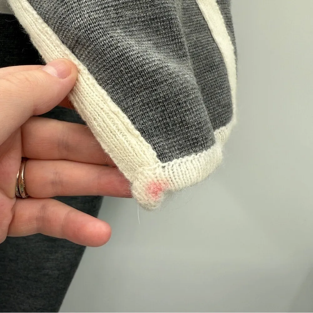 Chloé Oversized Taped Seam Wool Gray Blanket Coat Cardigan Sz S Made in Italy - Image 12