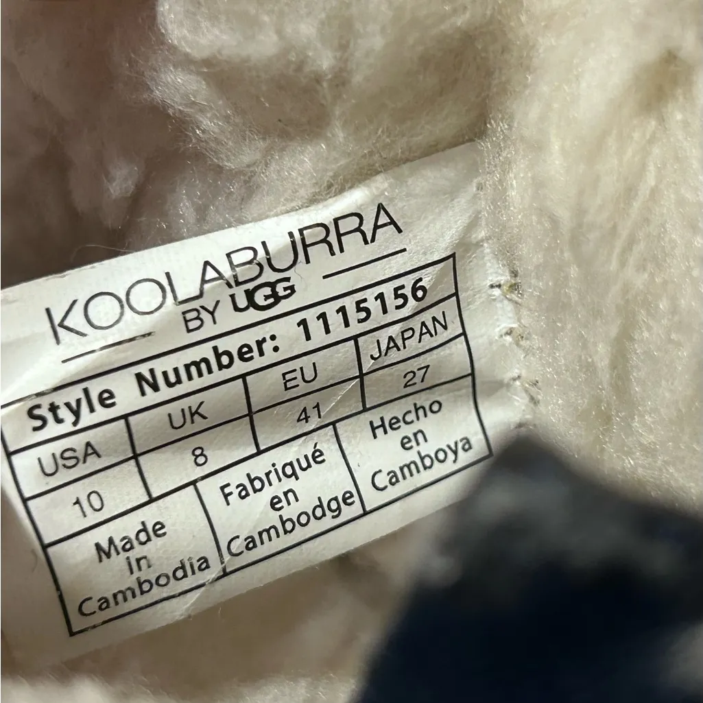 Koolaburra by UGG #1115156 Ariel navy leather sheepskin boots women size 10 - Image 9