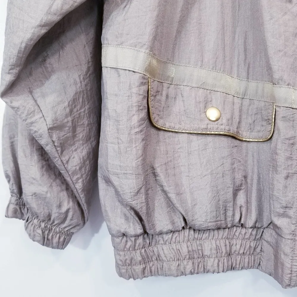 Retro Active Frontier Quilted Iridescent Bomber Jacket Size M - Image 9