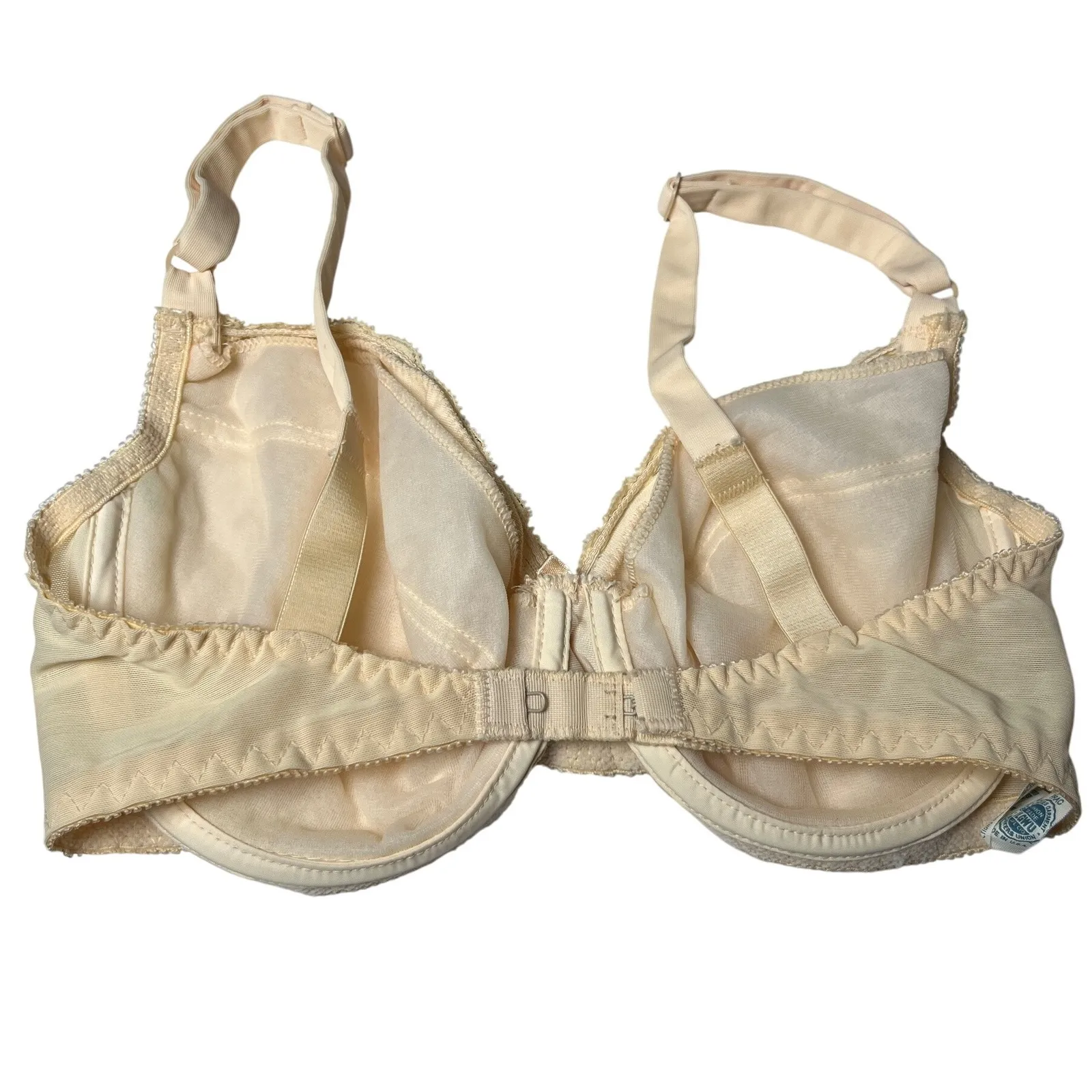 Vintage Bali Sensuale Seamless Bra 2850 34D Ivory Satin Lace‎ Trim USA Made - Image 5