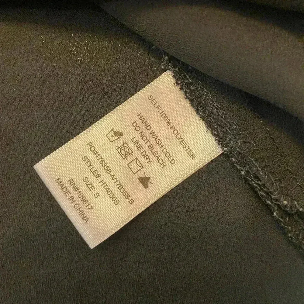 Shinestar Plain Black Sheer Cami Flowy Spaghetti Straps V Neck Size S - Image 8