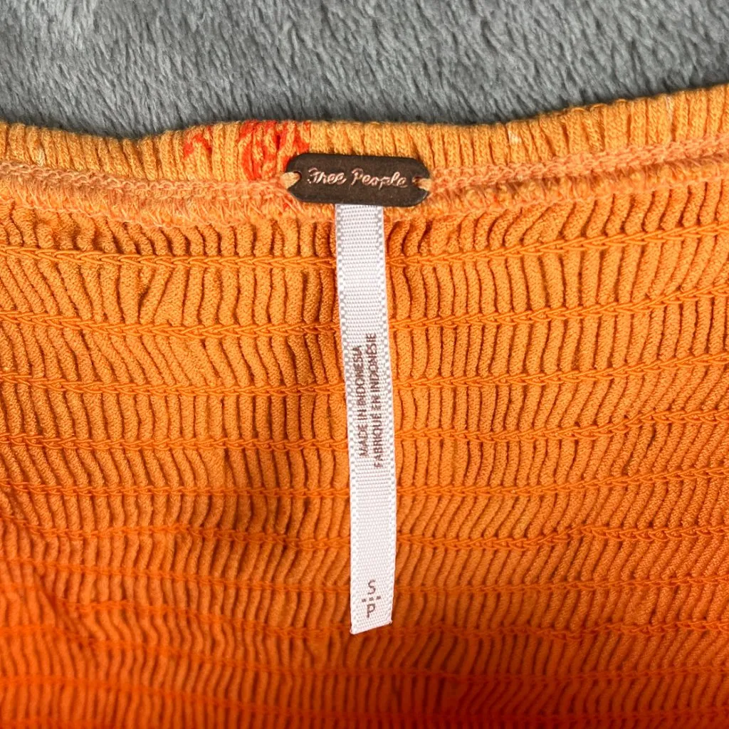 Free People Lana Off Shoulder Tunic Top Women’s Small Golden Poppy Floral NWT - Image 7