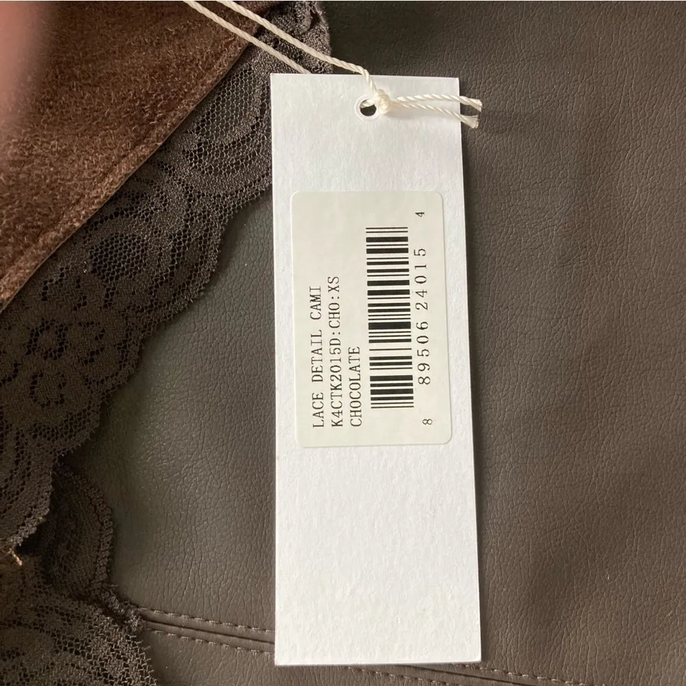 NWT‎ Bishop+Young Babydoll Vegan Leather & Lace Trim Cami Tank Sz. XS Biker Luxe - Image 12