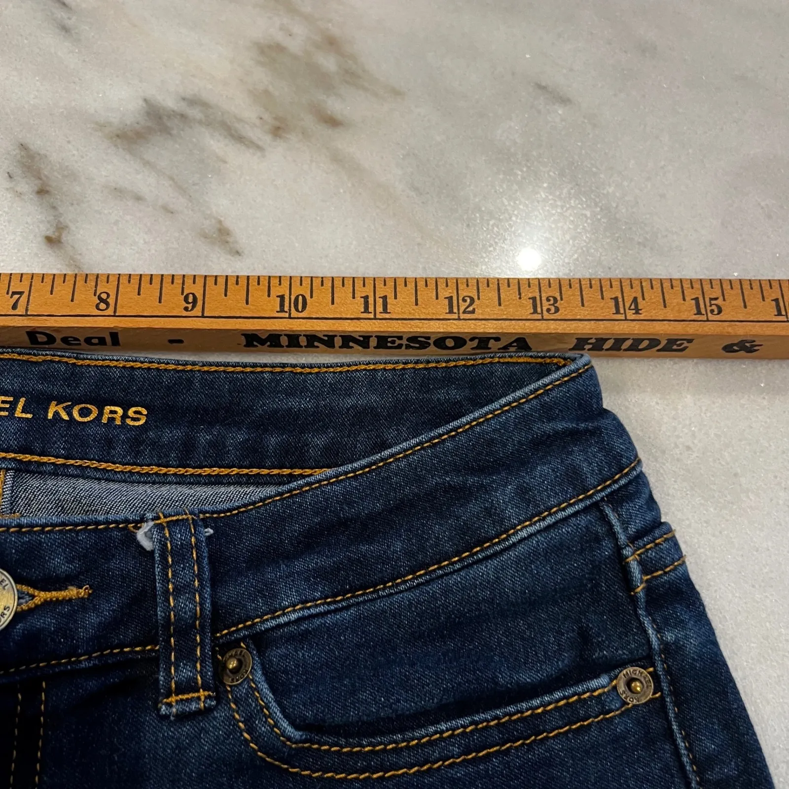 Michael Kors Women's Dark‎ Wash Denim Skinny Jeans Classic Style - Image 5