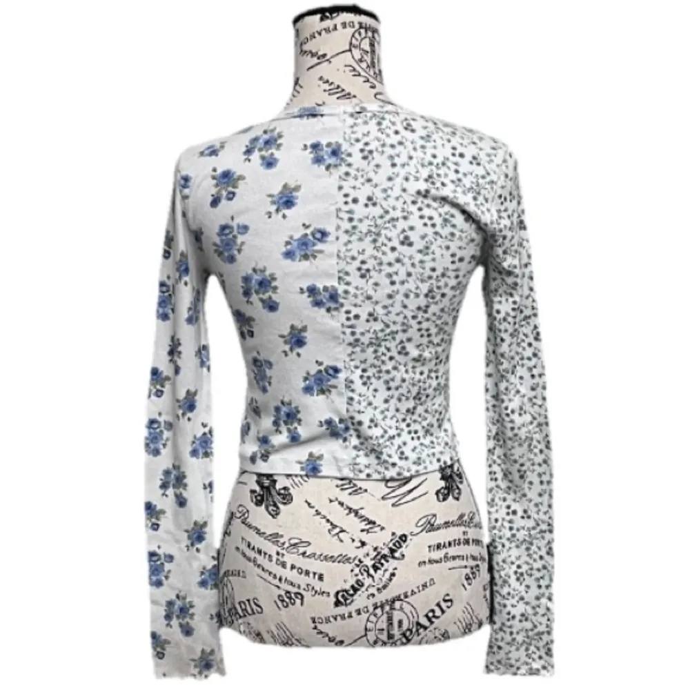 AERO Twist Front Flyaway Floral Crop Top Women’s S Babydoll Cottagecore Coquette - Image 5