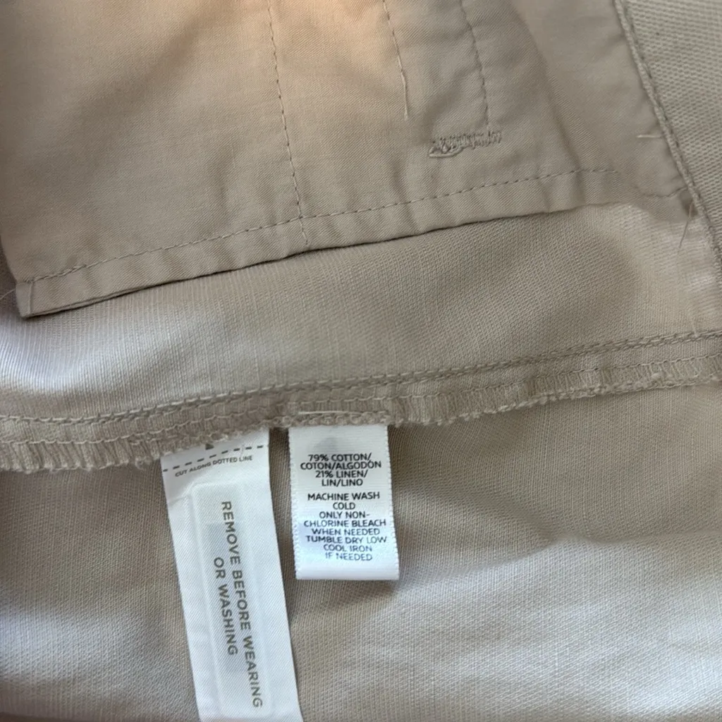 NWT Ann Taylor LOFT Mid-Rise Cotton Linen Blend Straight Leg Woven Pant, 12 - Image 9