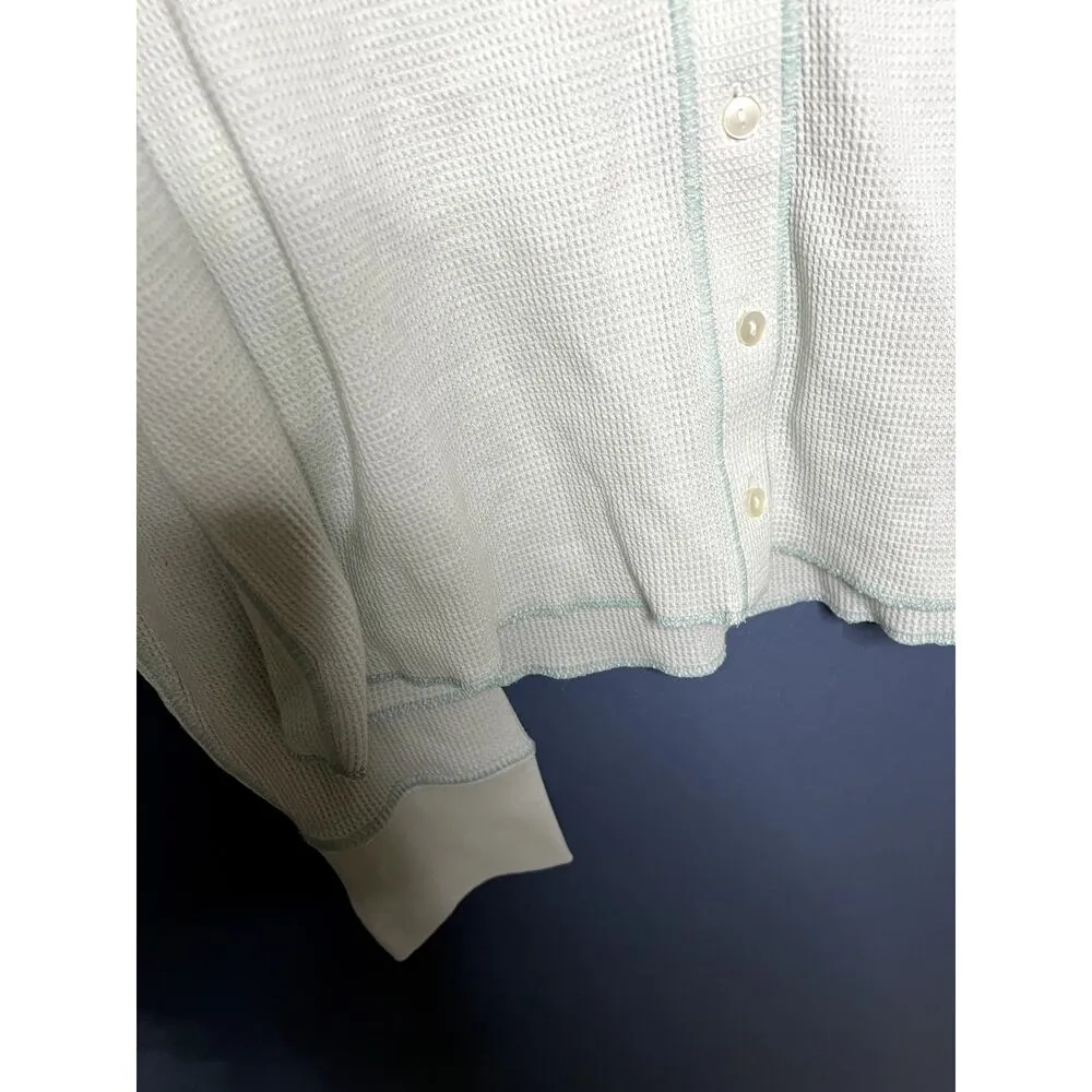 NWT Everlane The Organic Cotton Waffle Knit Cardigan Light Blue Size XL Preppy - Image 3