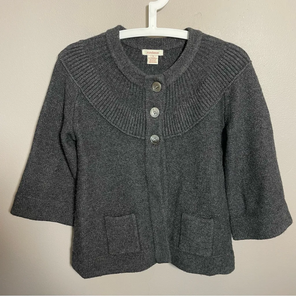 Sundance Lambswool cardigan Swing sweater small - Image 3
