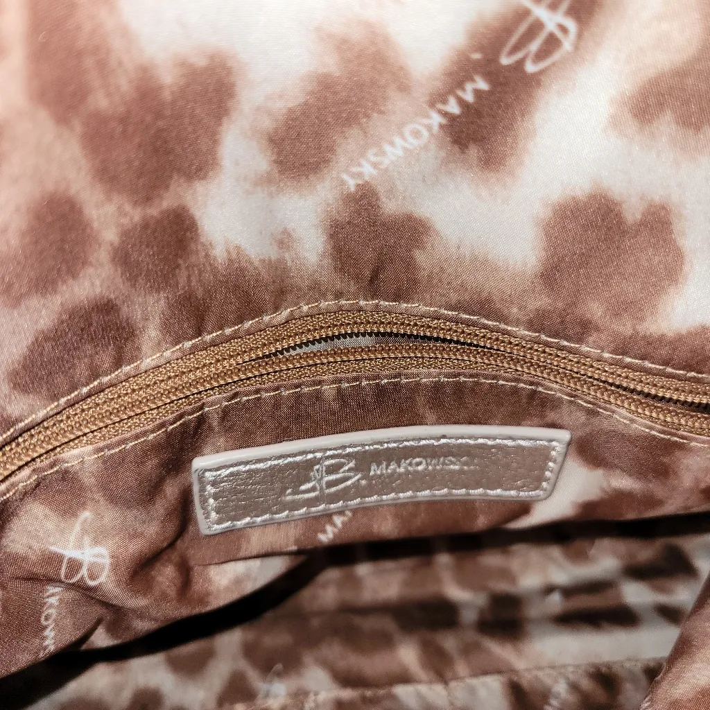 B. Makowsky Metallic Shoulder Bag Gold - Image 11