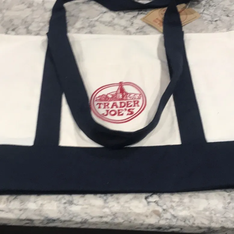 Trader Joe's Canvas Tote Bag White - Image 3