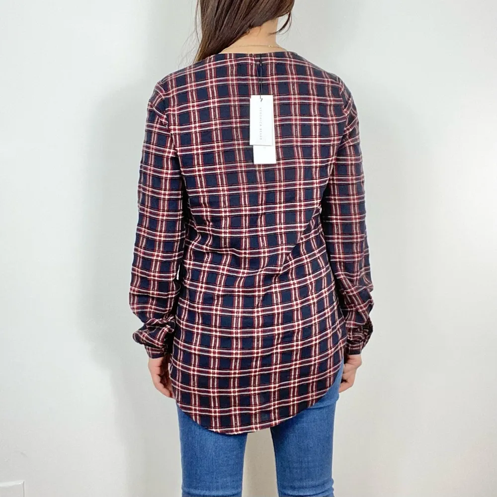 VERONICA BEARD PEGGY PLAID LONG SLEEVE BLOUSE - Image 5