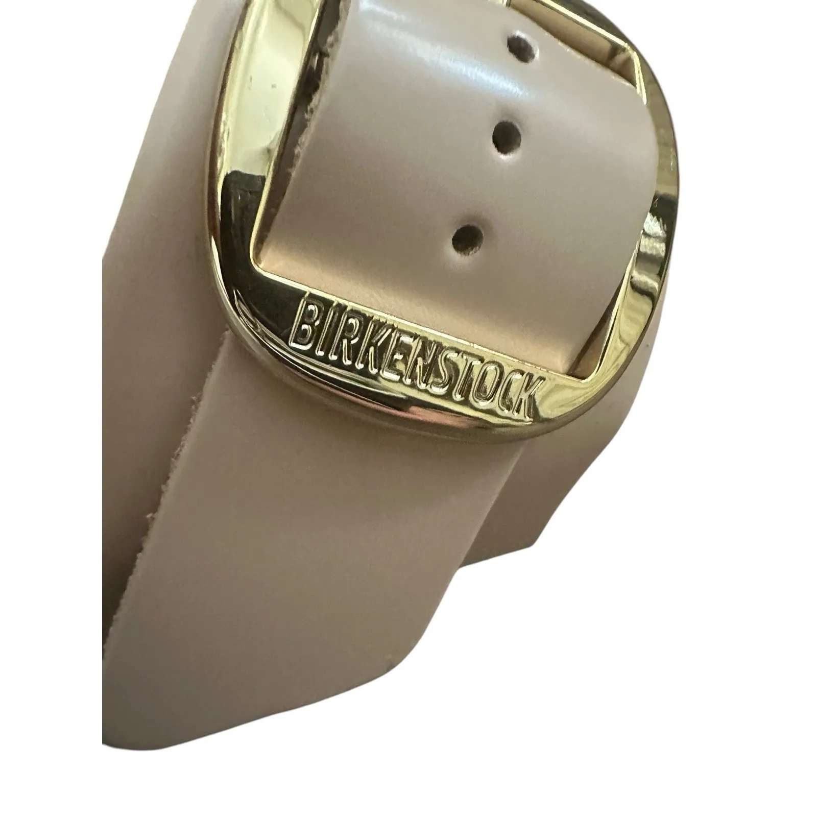 Birkenstock Gizeh Big Buckle Natural Leather Patent High Shine Light Beige EU 37 - Image 4