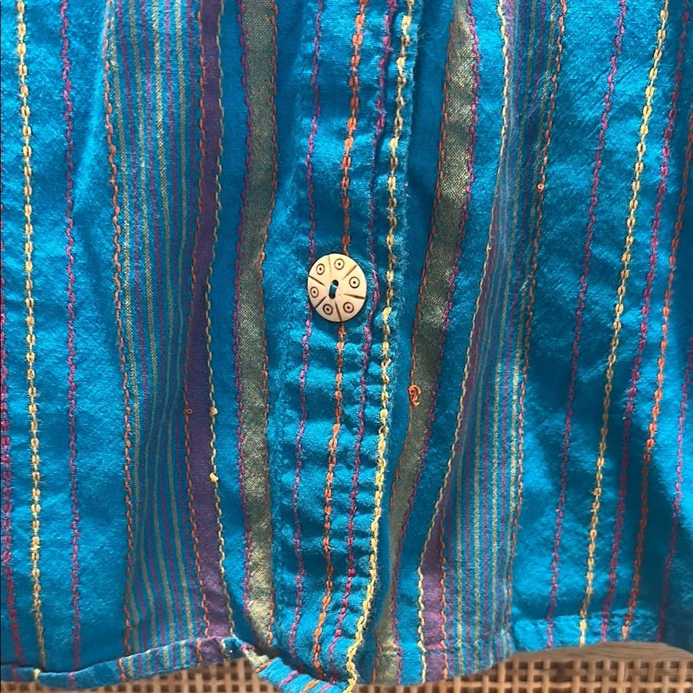 The Territory Ahead Striped Blue Button-Up Shirt - Image 5